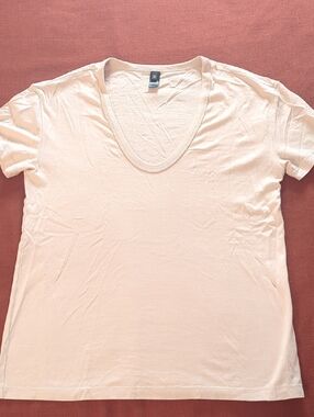 AG Adriano Goldschmied Scoop Neck Short Sleeve Tee - Blush